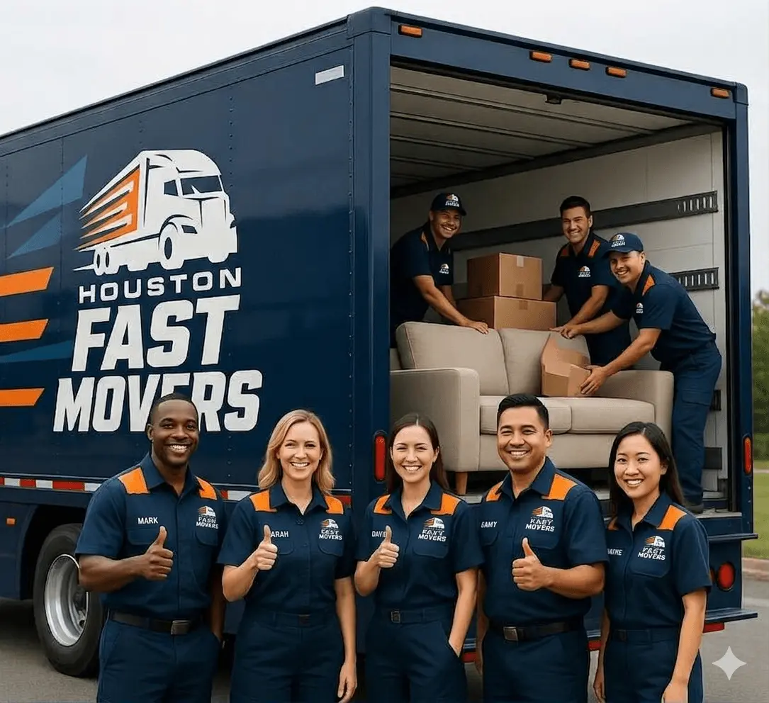 Houston Fast Movers team loading furniture into moving truck in Houston Texas